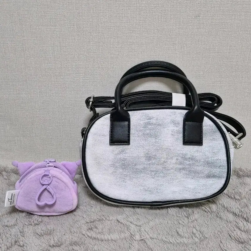 [BUNJANG] Sanrio Kuromi Mini Pouch Set (Black &amp; Lavender) / 산리오 쿠로미 가방&amp;미니 파우치 2종 세트