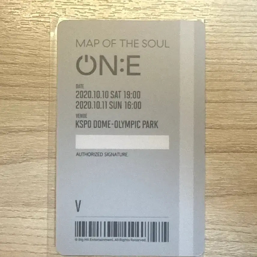 [BUNJANG] BTS V Taehyung Map of the Soul: One Ticket Card / 급처) 맵솔원 카드티켓 방탄 방탄소년단 뷔 v 태형 판매 양도