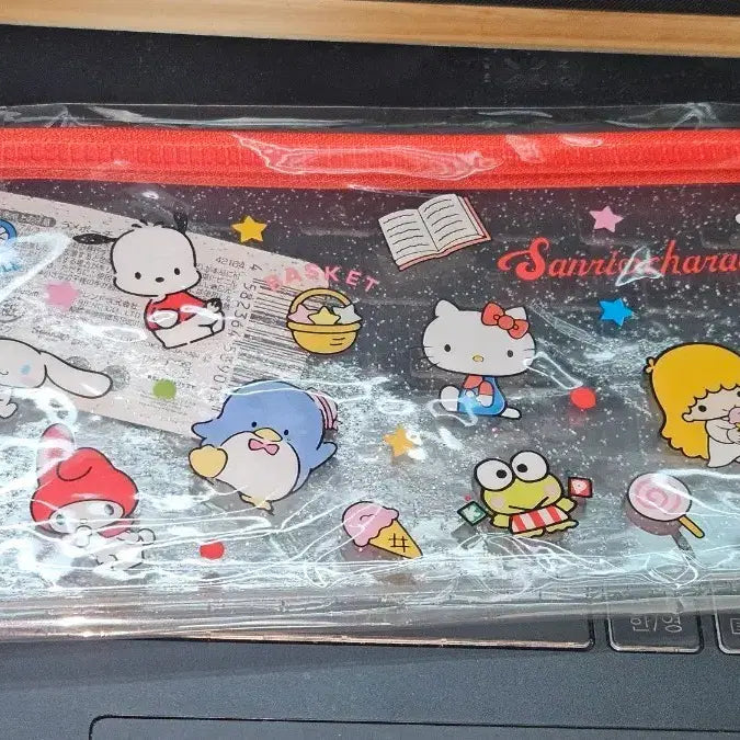 [BUNJANG] Sanrio Characters Glitter Clear Pouch / 산리오 캐릭터즈 글리터 투명 파우치