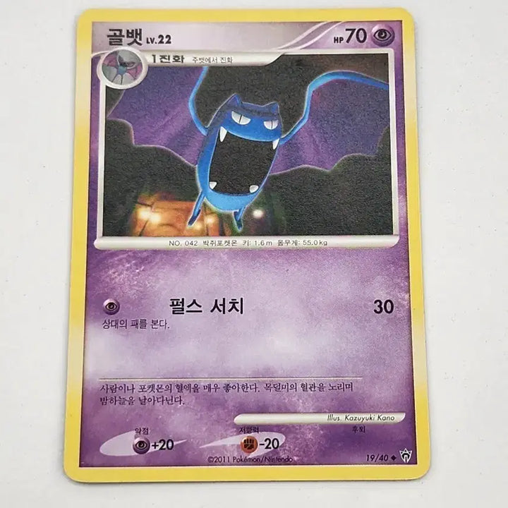 [BUNJANG] Pokemon Card Golbat DP Ancient Card / 포켓몬카드 골뱃 dp 고대카드