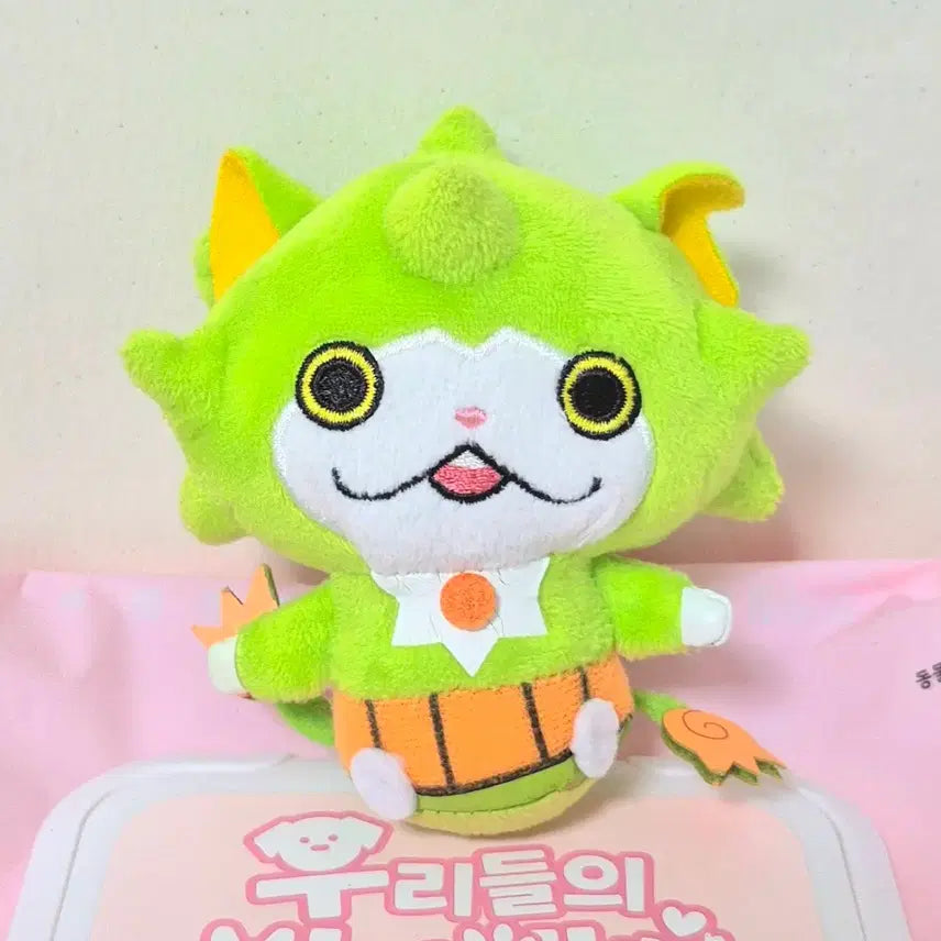 [BUNJANG] YOKAI WATCH Green Togedanyan Plush Keychain / 고전 빈티지 요괴워치 연두 토게냥 가시냥 인형 키링