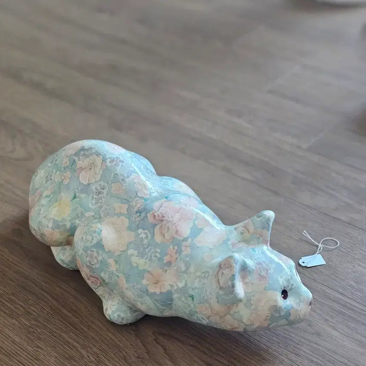 [BUNJANG] Large Decoupage Cat Figurine Vintage / 데코파주 고양이 피겨린 빈티지 대형
