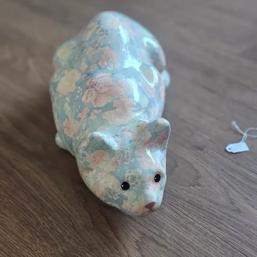 [BUNJANG] Large Decoupage Cat Figurine Vintage / 데코파주 고양이 피겨린 빈티지 대형