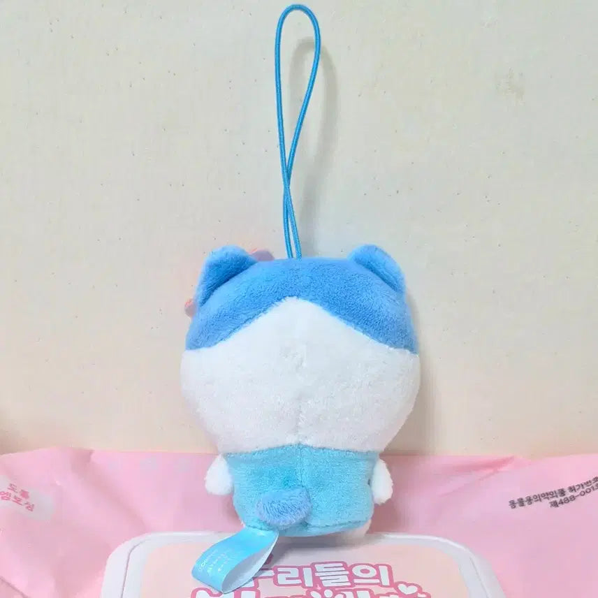 [BUNJANG] Chiikawa Hachiwara Ribbon Plush Keychain / 고전 빈티지 치이카와 먼작귀 리본 하치와레 미소 인형 키링