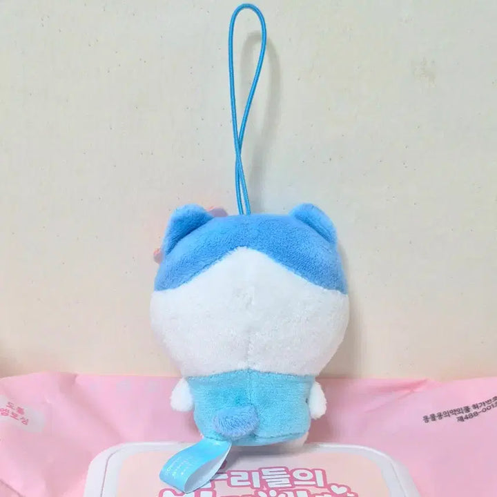 [BUNJANG] Chiikawa Hachiwara Ribbon Plush Keychain / 고전 빈티지 치이카와 먼작귀 리본 하치와레 미소 인형 키링