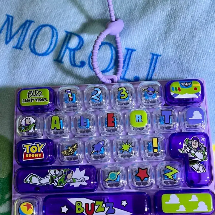 [BUNJANG] Disney Pixar Toy Story Buzz Lightyear Keyboard Keycap &amp; Keyring Set / 토이스토리 버즈 키보드 키캡 키링