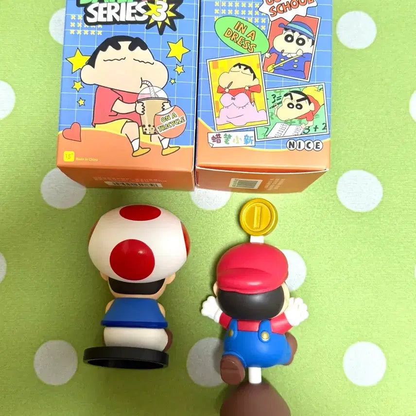 [BUNJANG] Crayon Shin-chan &amp; Mario Mushroom Figure Set / 짱구는 못말려 짱구 맹구 마리오,버섯 피규어 새상품