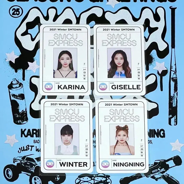 [BUNJANG] Aespa Karina Giselle Ningning Winter Album Photocard Bundle Set (SMCU) / 에스파 포토카드 4장 일괄 카리나 지젤 닝닝 윈터 앨범 특전 트레카포카 smcu