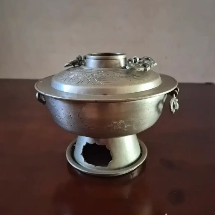 [BUNJANG] Antique Korean Brass Sinseollo (Royal Court Food Warmer) / 오래된 백동 신선로