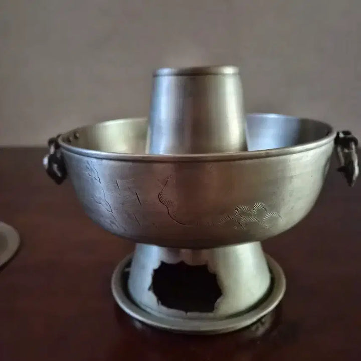 [BUNJANG] Antique Korean Brass Sinseollo (Royal Court Food Warmer) / 오래된 백동 신선로