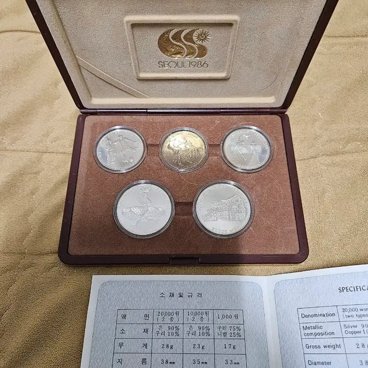 [BUNJANG] 1986 Asian Games Commemorative Coin Set / 아시안게임 기념주화 5종세트