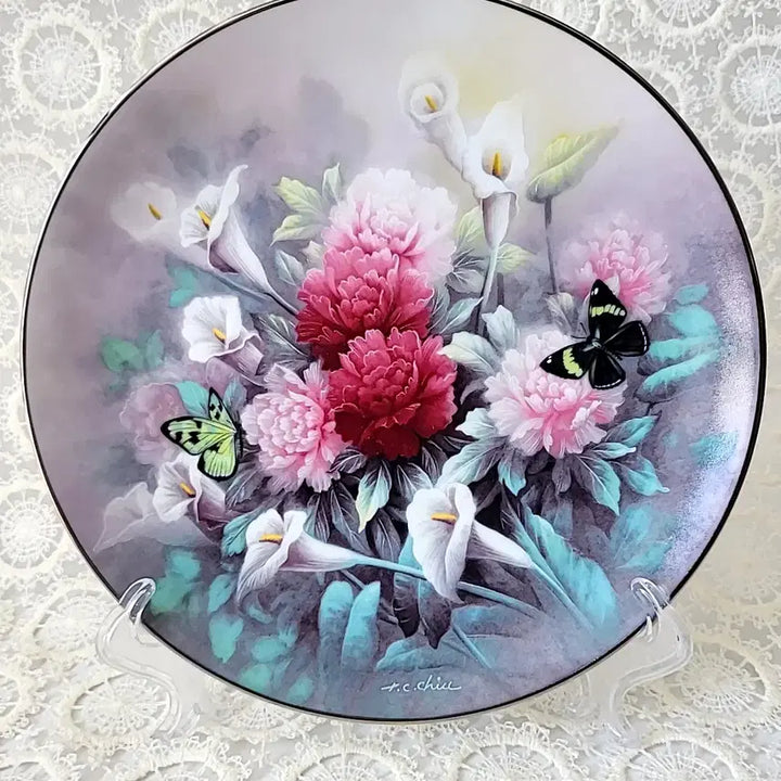 [BUNJANG] Edwin Knowles China Artist Chen Chen Zou Floral Butterfly Decorative Plate / 에드윈 노울즈 장식접시