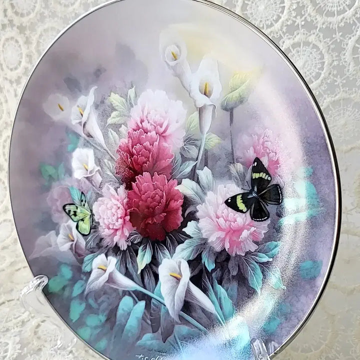 [BUNJANG] Edwin Knowles China Artist Chen Chen Zou Floral Butterfly Decorative Plate / 에드윈 노울즈 장식접시