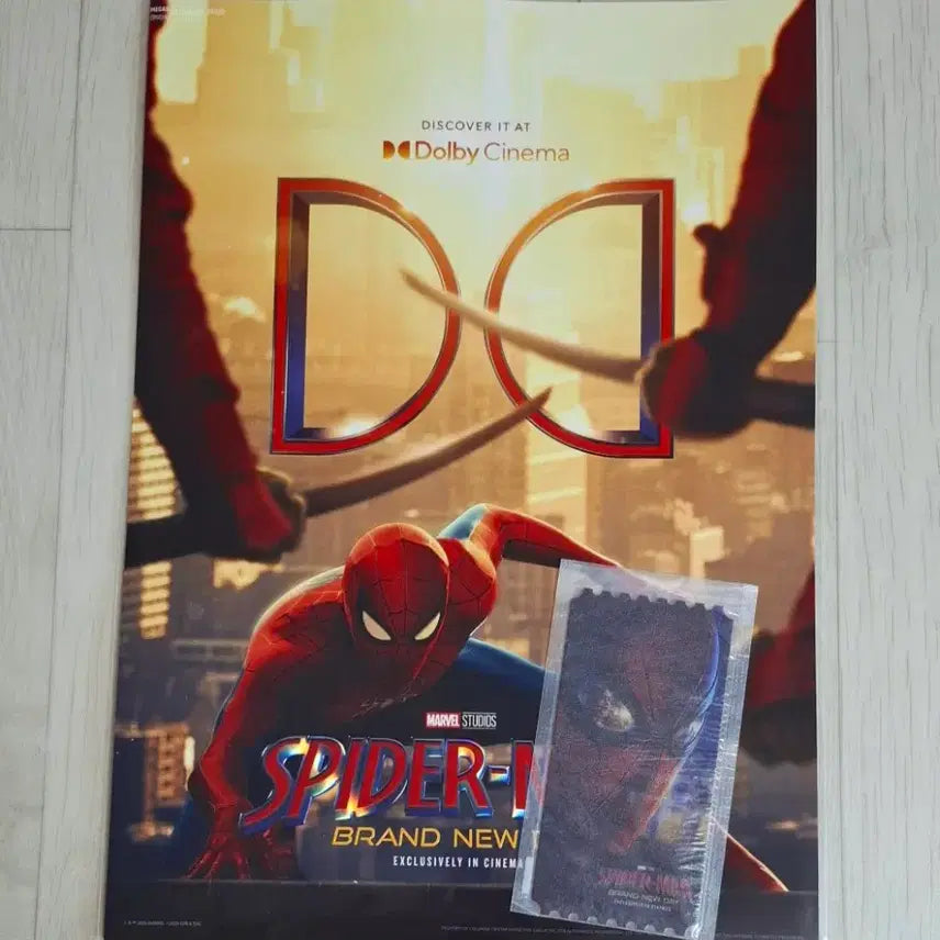 [BUNJANG] Spider-Man Brand New Day Dolby Poster (A3) &amp; Original Ticket (Type A) Bundle Set / (2종일괄) 스파이더맨 브랜드뉴데이 돌비 포스터(A3)+오리지널티켓(A타입) 일괄판매