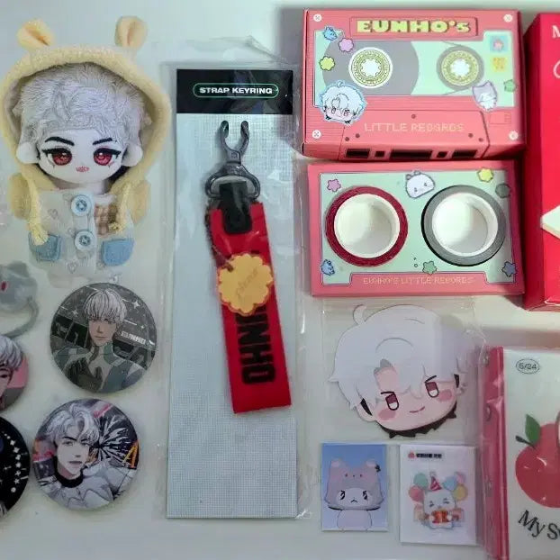 [BUNJANG] PLAVE Eunho Plush Doll Bundle Set (Yookyeoreum Strap, Ppou Badge, Chap Eunho Birthday Kit) / 플레이브 plave 은호 굿즈 인형 일괄 (육여름 스트랩 뿌 뱃지 꼬질은호 생일키트)