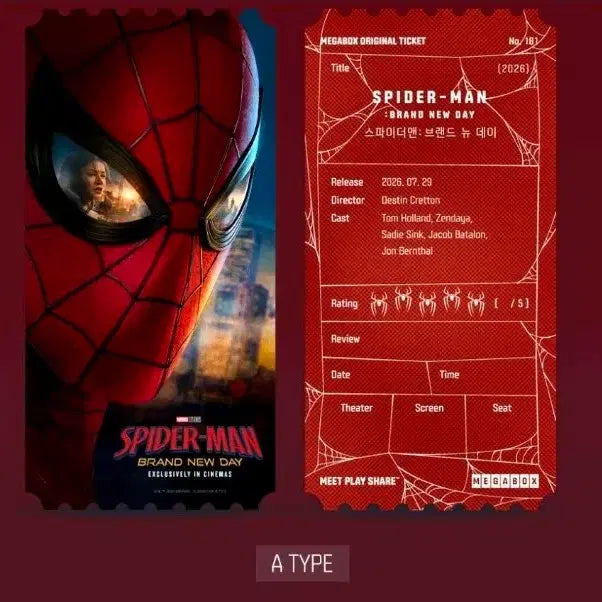 [BUNJANG] Spider-Man Original Ticket Type A / 스파이더맨 오티 오리지널티켓 A