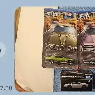 [BUNJANG] Hot Wheels &amp; Tomica Die-cast Car Bundle (Pontiac GTO, Pontiac Bonneville, Tesla Cybertruck) / 핫휠 미니카 토미카 다이캐스트