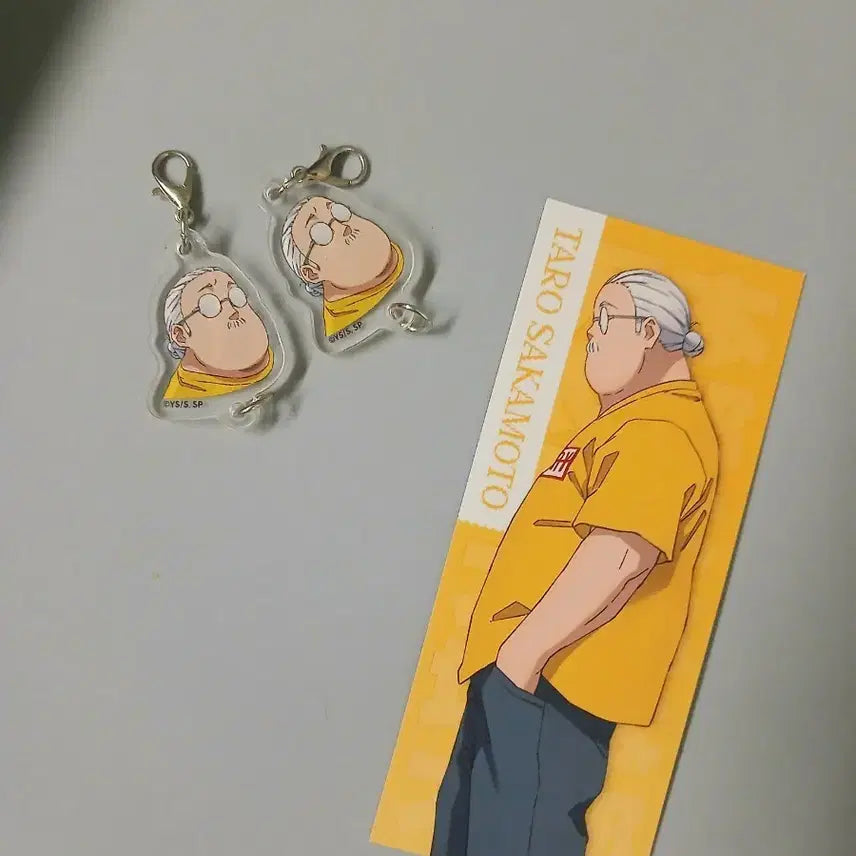 [BUNJANG] Sakamoto Days Taro Sakamoto "Store Manager" Keychain &amp; Bookmark Set / 사카모토데이즈 타로 사카모토 점장님 키링 책갈피 세트 일괄