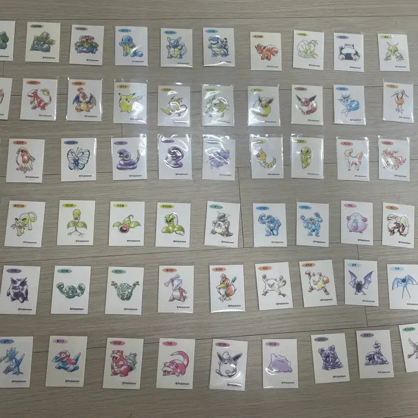 [BUNJANG] Pokemon 30th Anniversary Artwork Stickers (66 Types) Bundle Set / 포켓몬 30주년 아트워크 띠부씰 66종 판매