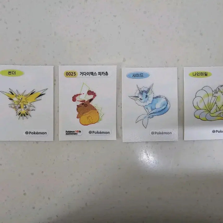 [BUNJANG] Pokemon Stickers Set - Zapdos, Gigantamax Pikachu, Ninetales / 포켓몬 띠부씰 10종 세트