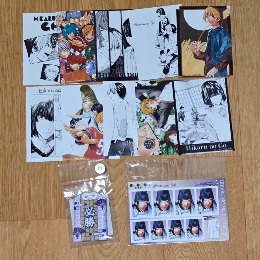[BUNJANG] Hikaru no Go Sai Exhibition Original Art Goods Koozie Omamori, Proof Photo, Postcard, Bromide, Can Badge Set / 히카루의 바둑 사이 원화전 굿즈 쿠지 오마모리 증명사진 E상 엽서 브로마이드 캔뱃지