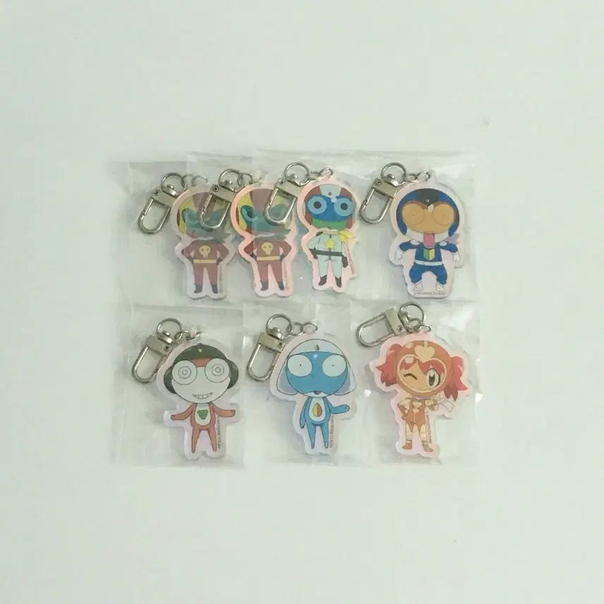 [BUNJANG] Sgt Frog Keroro Jelly Acrylic Keychain Set of 7 / 개구리 중사 케로로 젤리 아크릴 키링 7개 세트