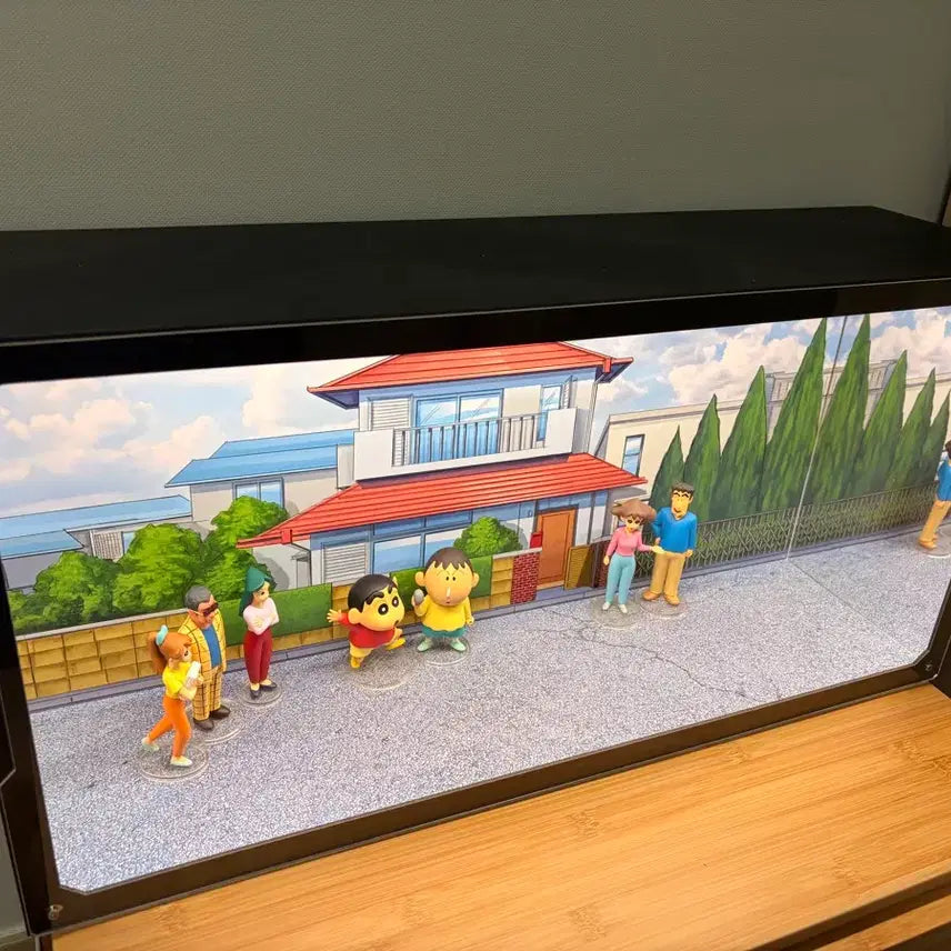 [BUNJANG] Figure Field Crayon Shin-chan Diorama LED Display Cabinet / 피규필드 짱구 피규어 디오라마 LED 장식장