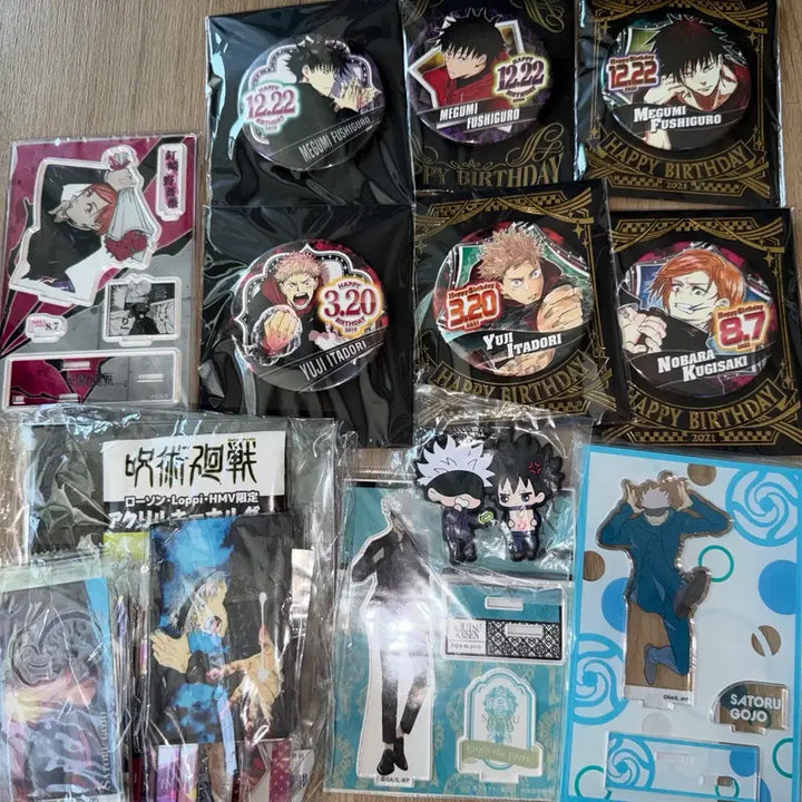 [BUNJANG] Jujutsu Kaisen Birthday Can Badge Acrylic Stand Goods Set / 주술회전 생일 캔뱃지 아크릴 스탠드 등 굿즈 세트