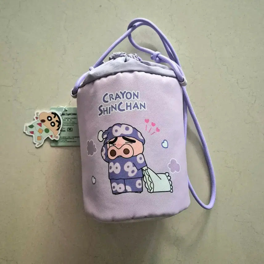 [BUNJANG] Crayon Shin-chan Cylindrical Drawstring Bag / 짱구(크레용 신짱) 원통형 조임 가방