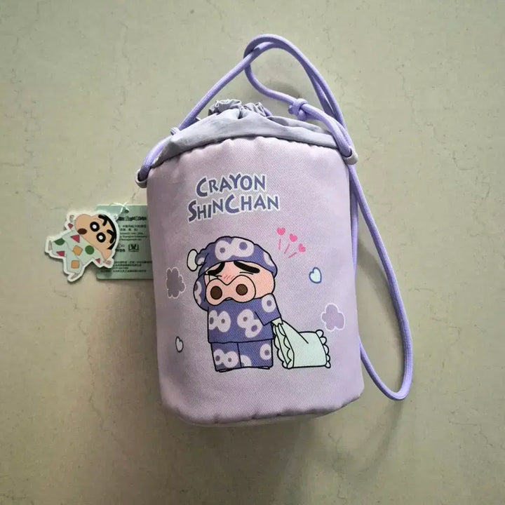 [BUNJANG] Crayon Shin-chan Cylindrical Drawstring Bag / 짱구(크레용 신짱) 원통형 조임 가방