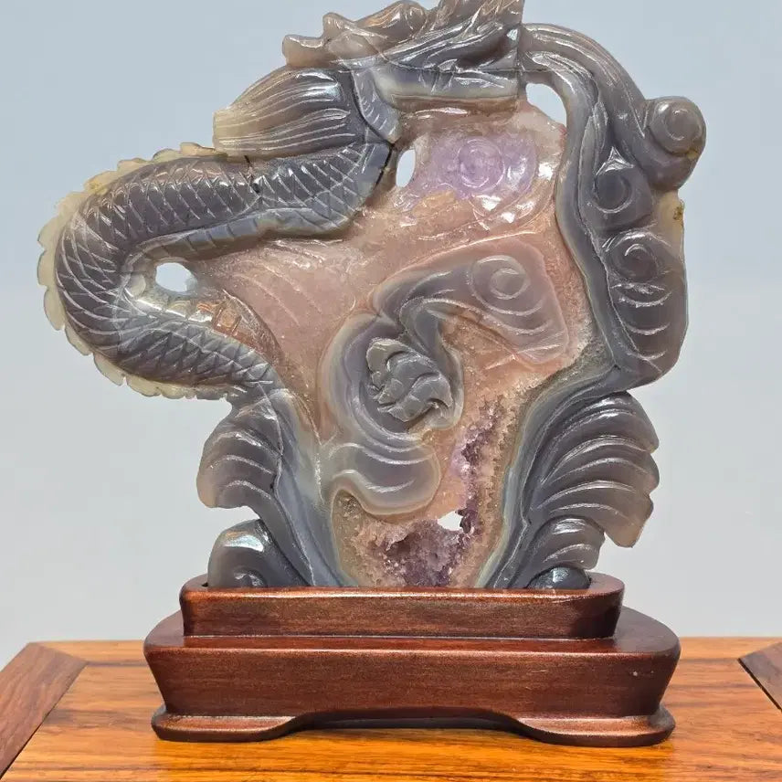 [BUNJANG] Dragon Sculpture Agate Stone Mineral / 26073036 좋은 기운을 주는 용조각 마노석 광물 수석 팝니다