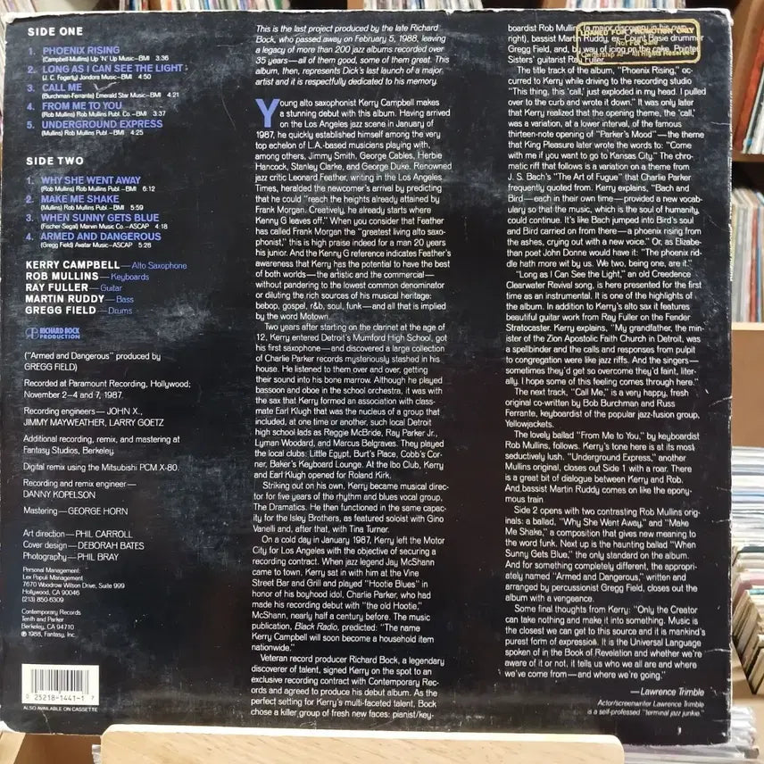 [BUNJANG] Kerry Campbell Phoenix Rising LP / 재즈 아티스트 케리 캠벨 PHOENIX RISING LP 할인