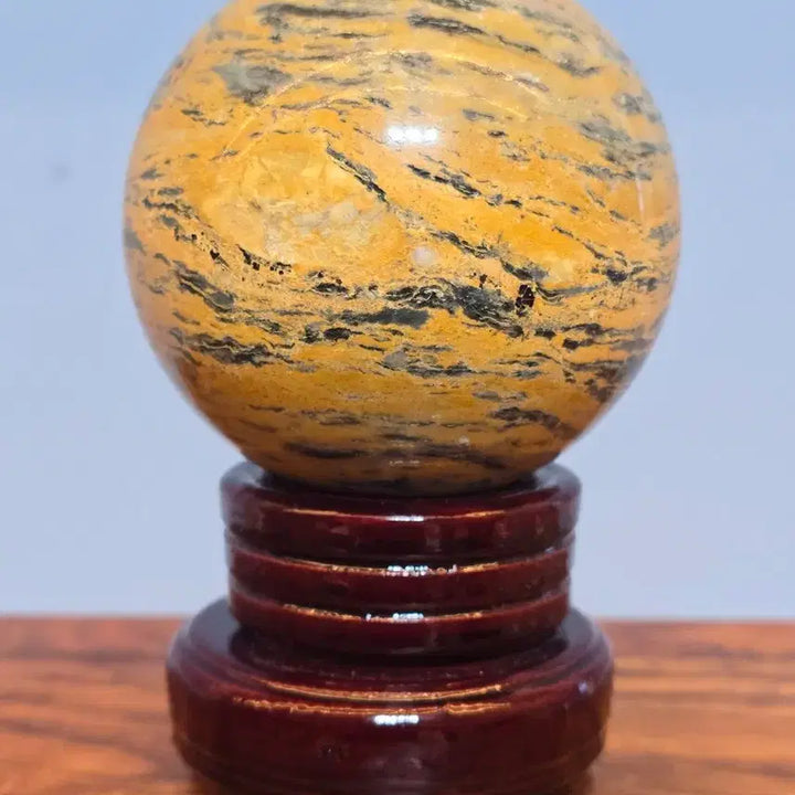 [BUNJANG] Unique Mineral Sphere Sculpture / 26073039 좋은 기운을 내뿜는 황컬러 문양이 독특한 광물 구가공석 수석 팝니다