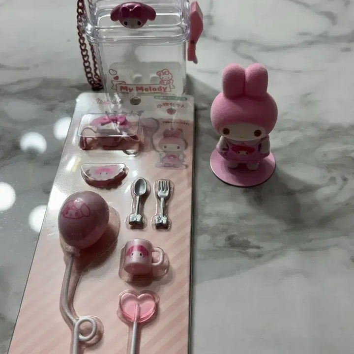 [BUNJANG] Sanrio Pitanui Fluffy My Melody Full Set Case / 피탓토 플로키 마이멜로디 마멜 풀셋트 케이스 소품