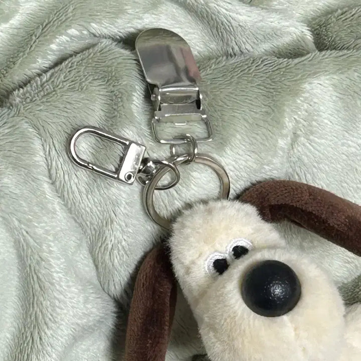[BUNJANG] Wallace &amp; Gromit 2-Way Plush Clip Keychain / 택0,새상품) 월레스와 그로밋 2way 집게 인형 키링