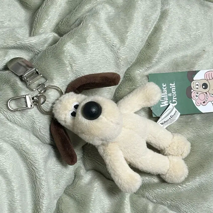 [BUNJANG] Wallace &amp; Gromit 2-Way Plush Clip Keychain / 택0,새상품) 월레스와 그로밋 2way 집게 인형 키링