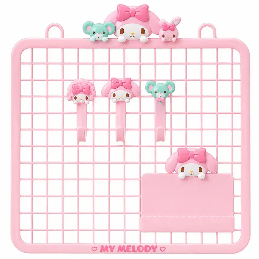 [BUNJANG] Sanrio Original My Melody Decorative Storage Series Full Set (Netting, Hooks, Tray, Shelf) / [미개봉/신상] 산리오 오리지널 장식 수납 시리즈 풀세트 마이멜로디 네트망+ 후크 3p 세트+ 후크 트레이+ 아치형 장식 선반