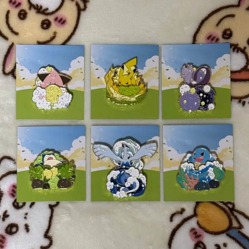 [BUNJANG] Pokemon Isaac Toast Badge Set / 포켓몬 이삭토스트 뱃지 6종 일괄 판매