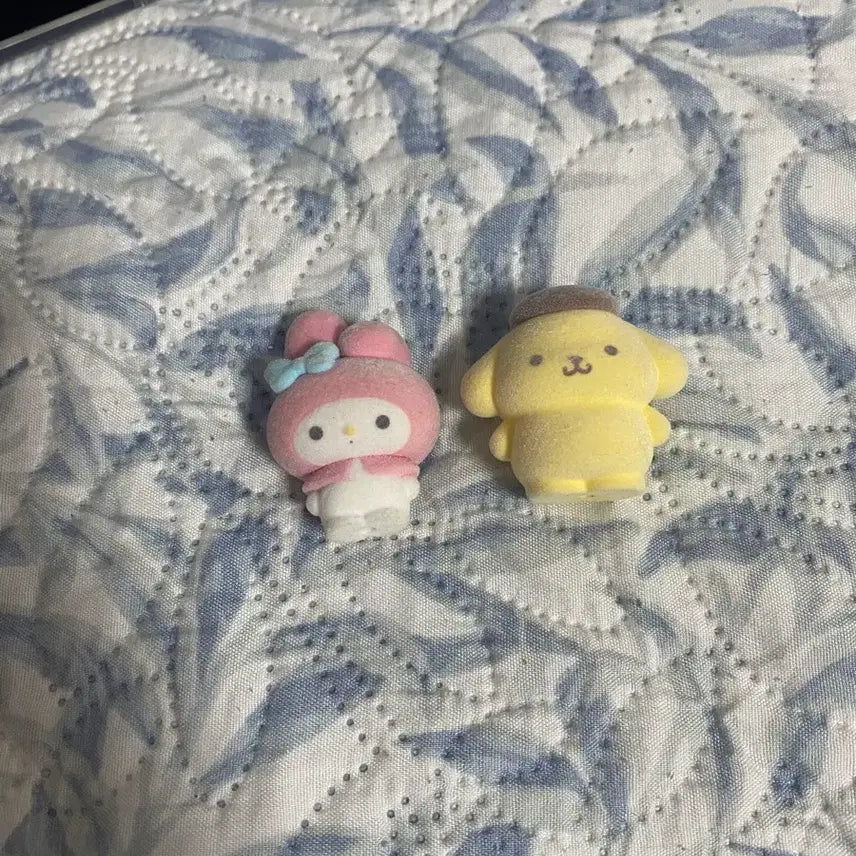 [BUNJANG] Sanrio Pompompurin &amp; My Melody Fluffy Figure Set / 산리오 피규어 폼폼푸린 마이멜로디