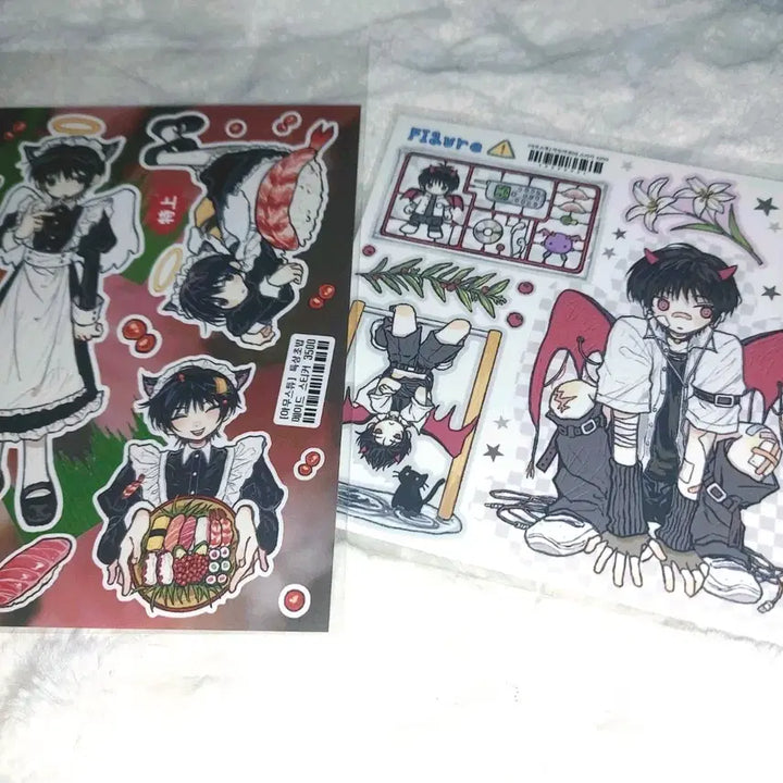 [BUNJANG] AmusTew Evil vs Evil Special Sushi Maid Sticker Bundle / 일괄) 아무스튜 악인악과 특상초밥 메이드 스티커 부일페 서일페 문구 다꾸용