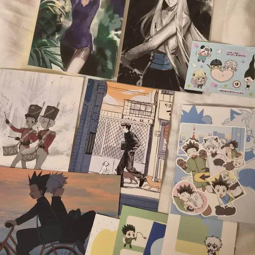 [BUNJANG] Hunter x Hunter Postcard Sticker Set: Gon, Killua, Kurapika / 헌터헌터 엽서 스티커 비공굿 키르곤 피트카이 헌시조