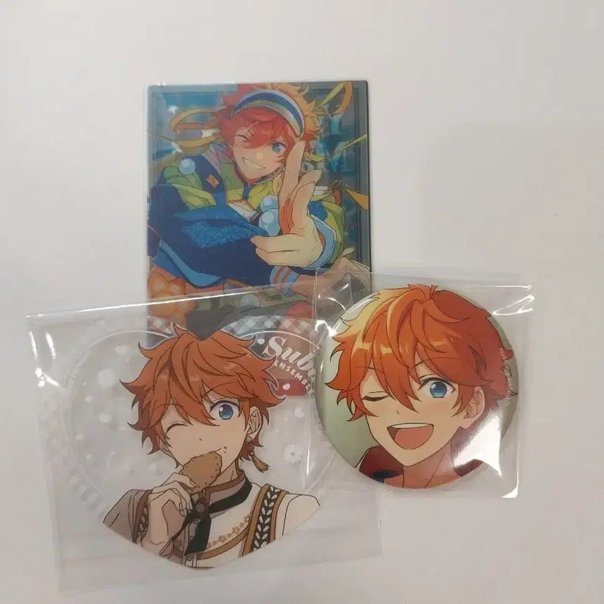 [BUNJANG] Ensemble Stars Trickstar Akahoshi Subaru Tour Rare Clear Card, Collectable Can Badge, Picria Bundle Set / 앙스타 트릭스타 아케호시 스바루 투어 레어 클카 이베코레 캔뱃지 피쿠리아
