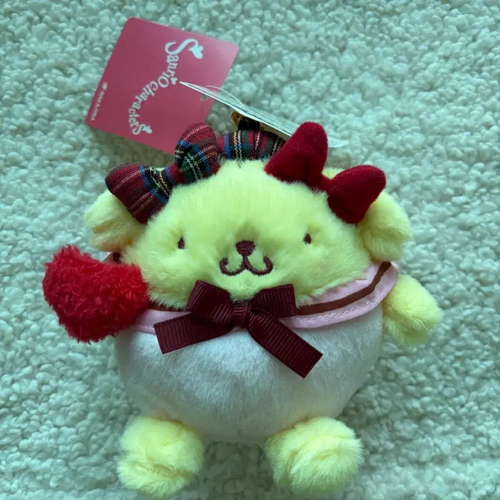 [BUNJANG] Pompompurin Ribbon Heart Mascot Plush Charm / 폼폼푸린 나카지마 리본 러브 마스코트 인형 키링