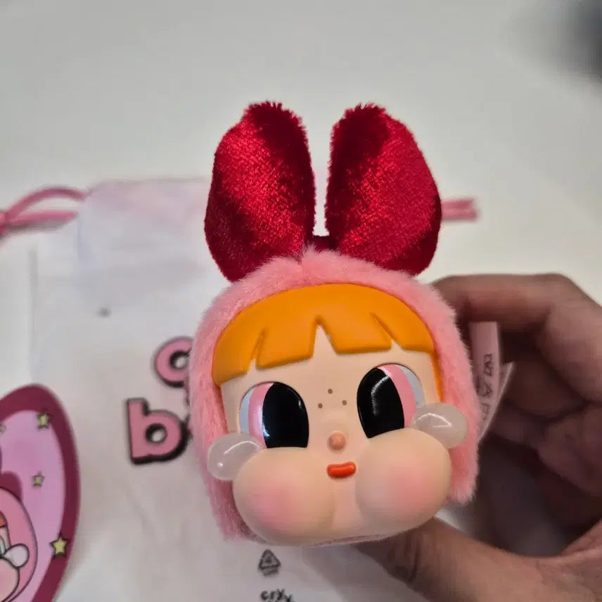 [BUNJANG] Pop Mart CryBaby Powerpuff Girls Blossom Plush Keychain / 팝마트 크라이베이비 파워퍼프걸 블로썸 블로섬 토끼 인형 키링 크라잉베이비