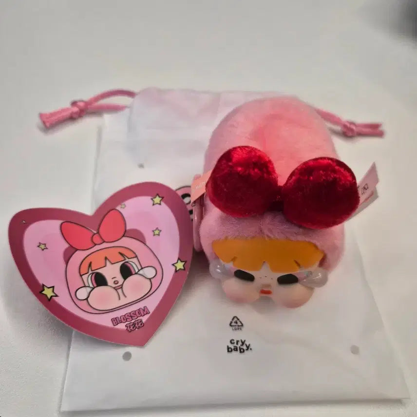 [BUNJANG] Pop Mart CryBaby Powerpuff Girls Blossom Plush Keychain / 팝마트 크라이베이비 파워퍼프걸 블로썸 블로섬 토끼 인형 키링 크라잉베이비