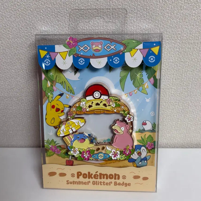 [BUNJANG] Pokemon Lazy Vacation Glitter Pin Badge - Golem &amp; Slowpoke / 포켓몬 느긋느긋바캉스 글리터 핀뱃지 대굴레오 야돈