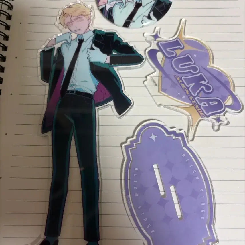 [BUNJANG] A-Stage Luka Maid Acrylic Stand &amp; Maid Badge Bundle Set / 에이스테 루카 메이드 아크릴 스탠드,루카 메이드 뱃지 일괄