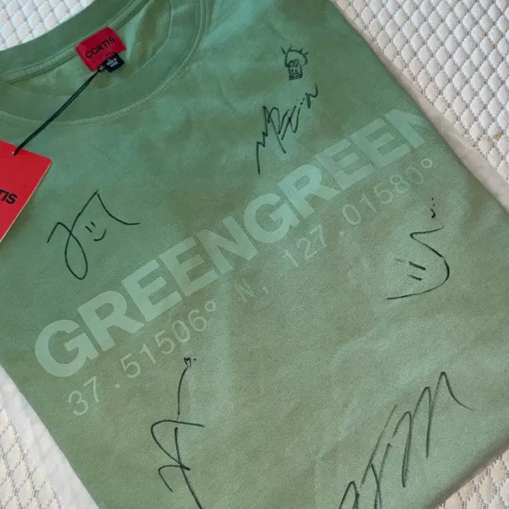 [BUNJANG] Curtis Signed T-Shirt GREENGREEN Pop-up Green L / 코르티스 싸인티셔츠 GREENGREEN 팝업 티셔츠 그린 L 양도