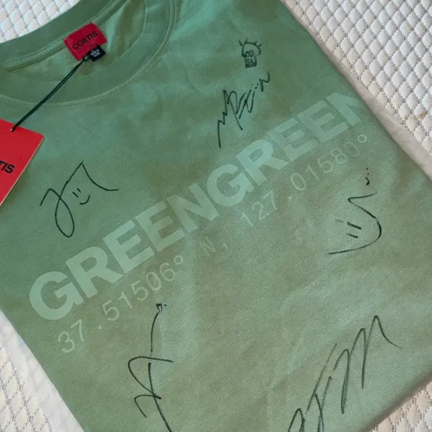 [BUNJANG] Curtis Signed T-Shirt GREENGREEN Pop-up Green L / 코르티스 싸인티셔츠 GREENGREEN 팝업 티셔츠 그린 L 양도