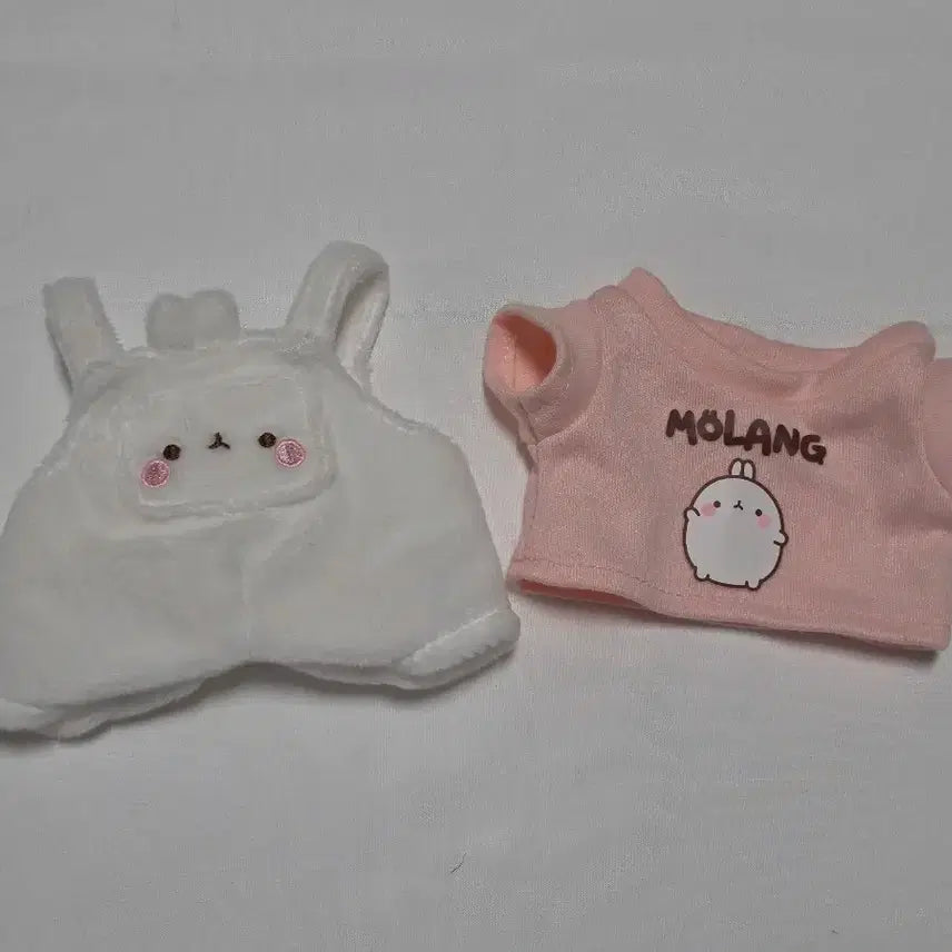 [BUNJANG] 20cm Doll Clothes Rabbit Outfit Pink Molangi Set / 20cm 인형 옷 토끼 옷 분홍 몰랑이 옷